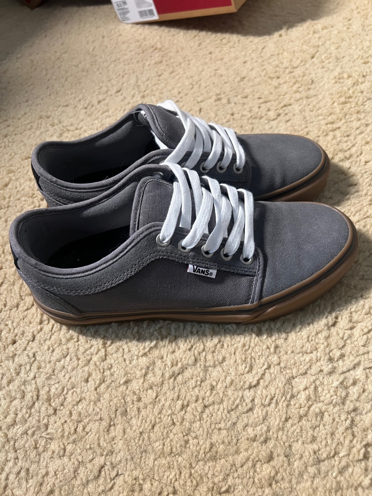 Vans Gray Canvas Sneakers With Gum Sole